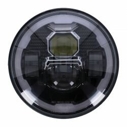 Heldere 7" LED-koplamp. Zwart.