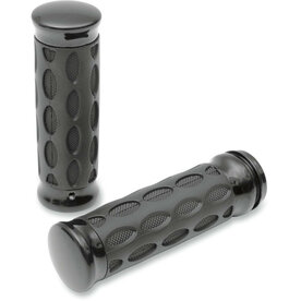 1" Handvatten | Drag Specialties Custom Rubber/Zwart voor Harley Davidson (TBW)