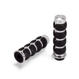 1" Handvatten | WLC | Rubber/Chroom voor Harley Davidson