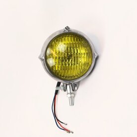 Koplamp | Rond| Aluminium | Geel| 60's Style