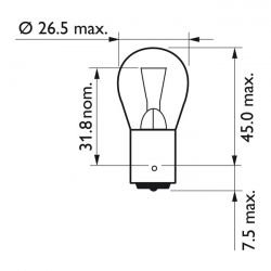 Vervangingslampje 12V 21W