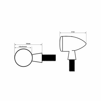 LED-kuip knipperlichten SWIFT, zwart, helder glas, E-gemarkeerd, paar