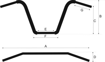 Stuur Ultra Ape 16 Inch Zwart compatibel met Harley Davidson met 1-1/4 inch risers