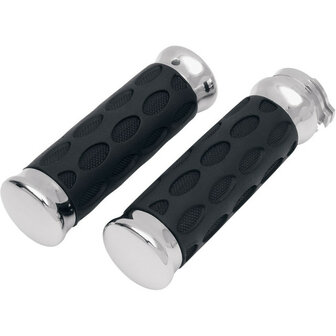 1&quot; Handvatten | Drag Specialties Custom Rubber/Chrome voor Harley Davidson