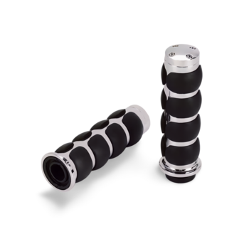 1&quot; Handvatten | WLC | Rubber/Chroom voor Harley Davidson
