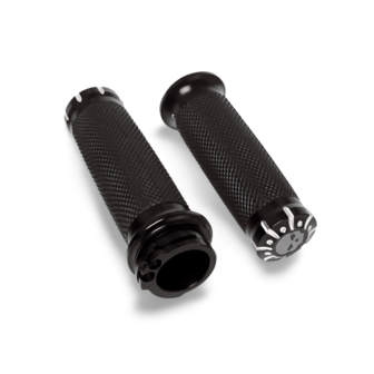 1&quot; Handvatten | WLC | Rubber/zwart/Skull voor Harley Davidson