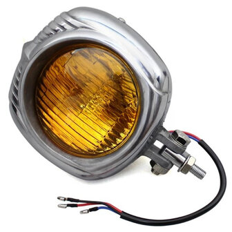 Koplamp | Vintage | Aluminium| Geel| 60&#039;s Style