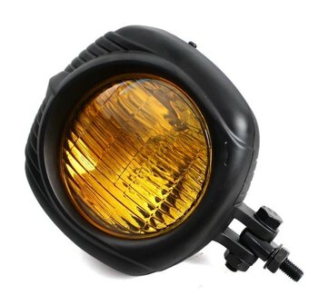 Koplamp | Vintage | Zwart | Geel| 60&#039;s Style