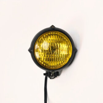 Koplamp | Rond| Zwart| Geel| 60&#039;s Style