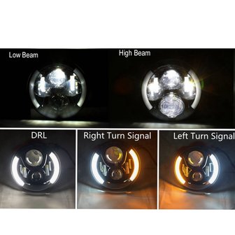 LED Koplampunit | 7&quot; (178mm) | Daymaker | Richtingaanwijzers