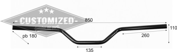 1 Zoll (25,4mm) Lenker Flat Track Schwarz für Harley-Davidson