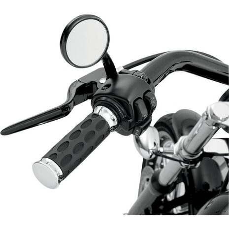 1" Handvatten | Drag Specialties Custom Rubber/Chrome voor Harley Davidson (TBW)