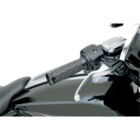 1" Handvatten | Drag Specialties Custom Rubber/Zwart voor Harley Davidson (TBW)