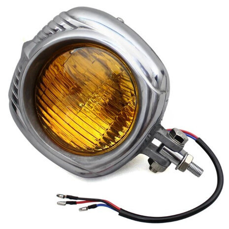 Koplamp | Vintage | Aluminium| Geel| 60's Style