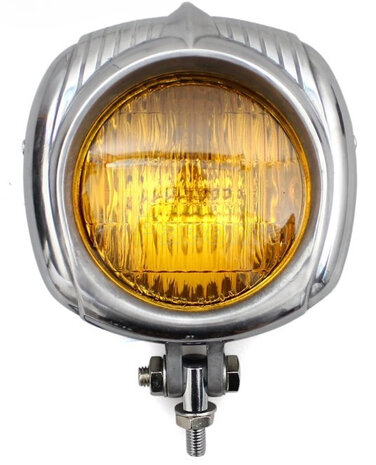 Koplamp | Vintage | Aluminium| Geel| 60's Style