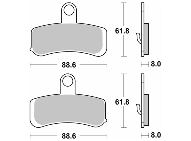 Remblokken | Voor | 08-14 Softail, 08-17 Dyna