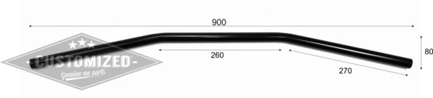 7/8 Pouce (22mm) Guidon Universel Drag Bar 90cm Noir