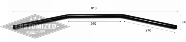 7/8 Inch (22mm) Lenker Universell Drag Bar 80cm Schwarz