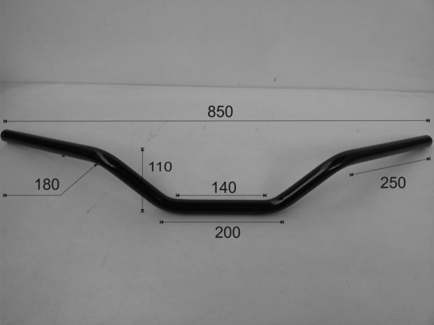 7/8 Inch (22mm) Universal Handlebars Flat track  Black