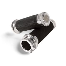 1" Handvatten | WLC | Rubber/Chroom/Skull voor Harley Davidson