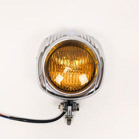 Koplamp | Vintage | Aluminium| Geel| 60's Style