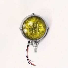 Koplamp | Rond| Aluminium | Geel| 60's Style