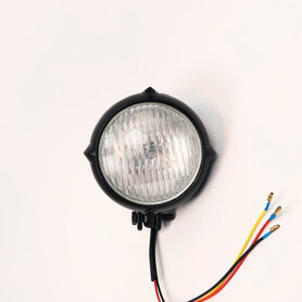 Koplamp | Rond| Zwart| Helder | 60's Style