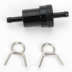 Brandstof filter 6mm uitwasbaar, zwart aluminium